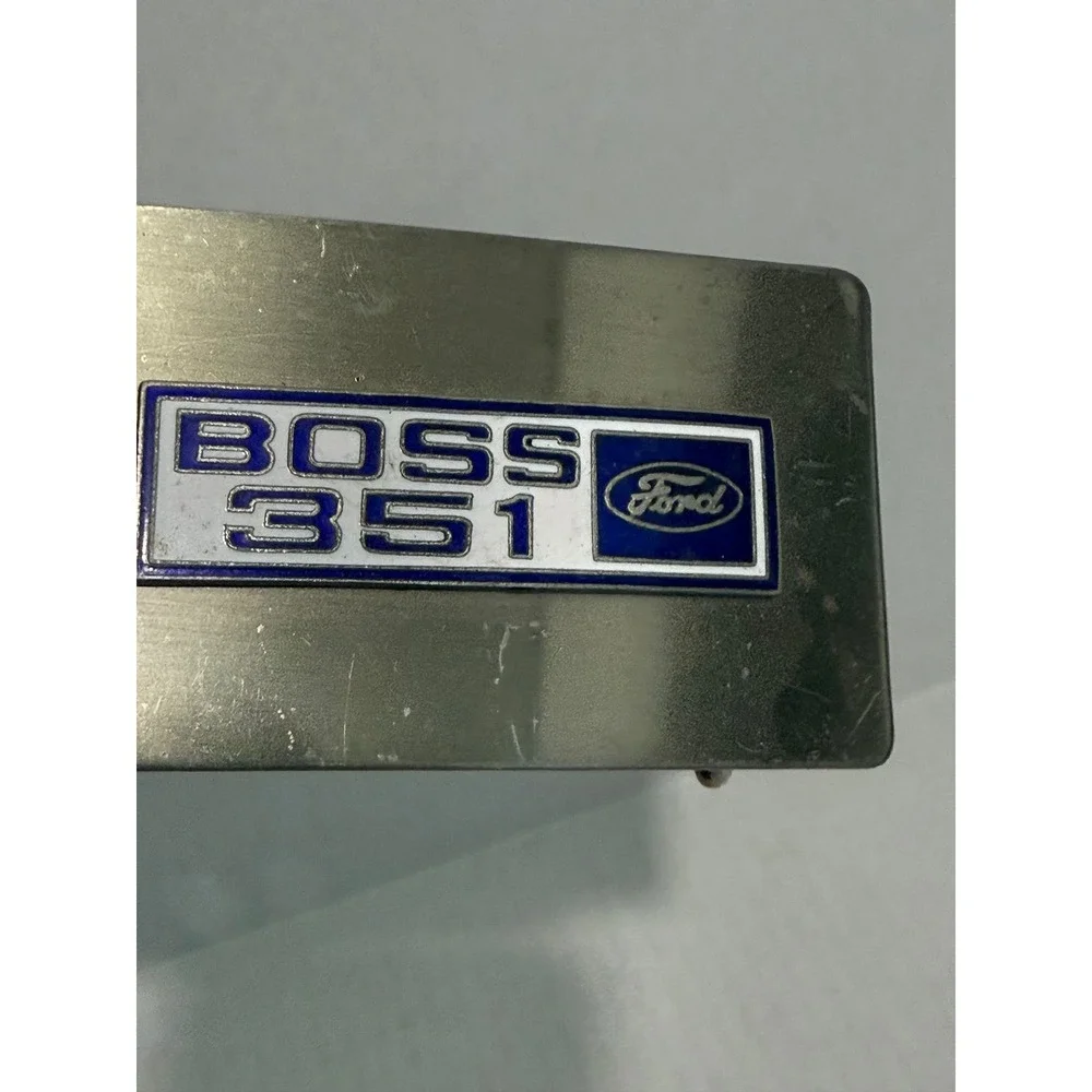 Ford Boss 351 Belt Buckle Mens OS Silver Gold Tone Mustang Muscle Car Logo